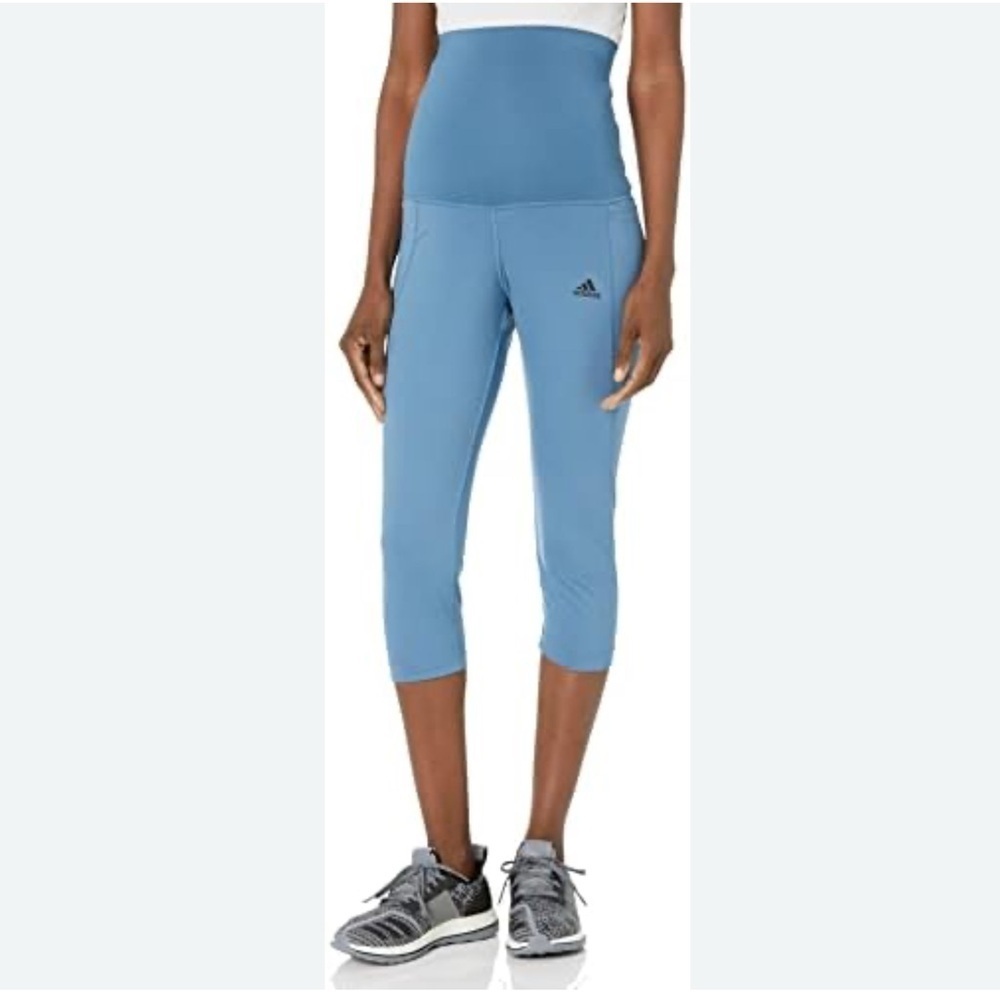 Adidas Size XL Maternity Blue Women's 3/4 Crop Pants. New With Tags